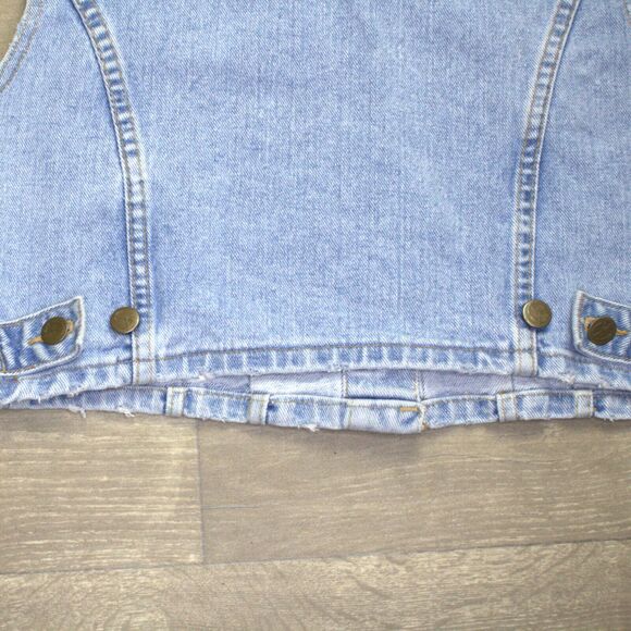 Vintage Peace By Piece Women's Denim Crop Vest Butterfly Medium - Picture 5 of 5